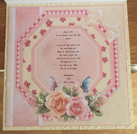 Rosy Glow Baby Girl Card Front Kit by Suzanne Kavanagh