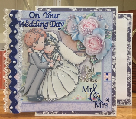 Wedding Day Bride & Groom Hugs 8x8 Mini Kit & Decoupage by Suzanne Kavanagh