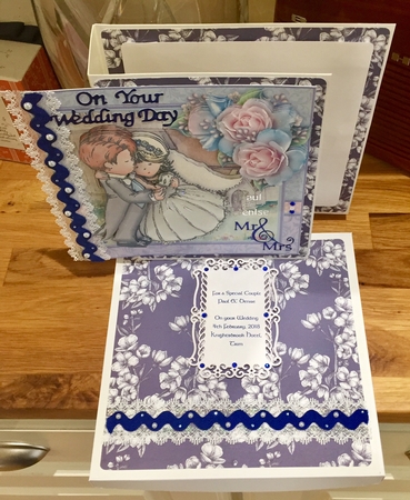 Wedding Day Bride & Groom Hugs 8x8 Mini Kit & Decoupage by Suzanne Kavanagh