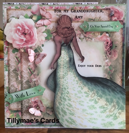 The Silk Green Dress Card Front Kit by Suzanne Kavanagh