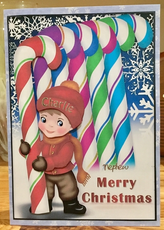 Christmas Boy and Candy Cane by Suzanne Kavanagh