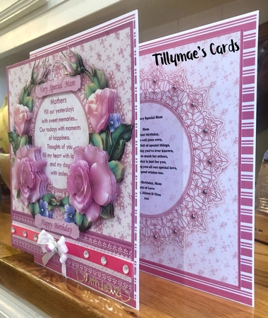 Pink Spring Rose Mothers Day Verse 8x8 Decoupage Mini Kit by Suzanne Kavanagh