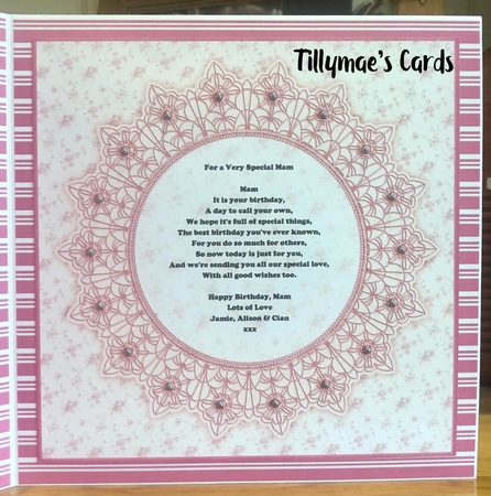 Pink Spring Rose Mothers Day Verse 8x8 Decoupage Mini Kit by Suzanne Kavanagh