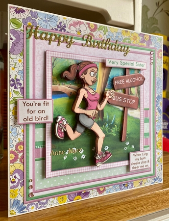 Jogging Humour 8x8 Decoupage Mini Kit by Suzanne Kavanagh