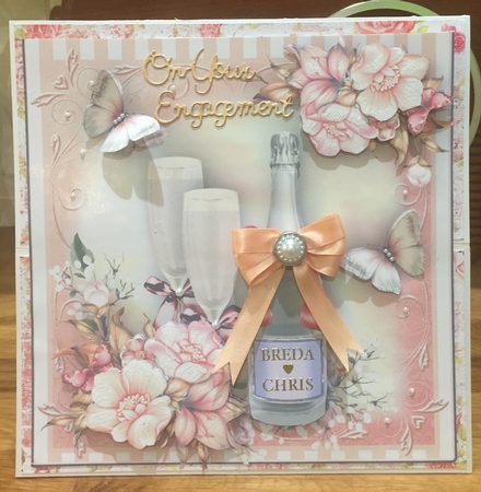 Wedding/anniversary Champagne Card Front Kit by Suzanne Kavanagh