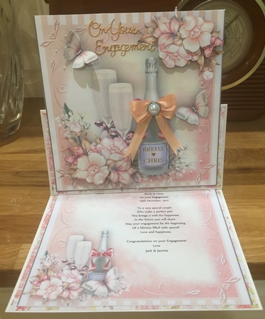 Wedding/anniversary Champagne Card Front Kit by Suzanne Kavanagh