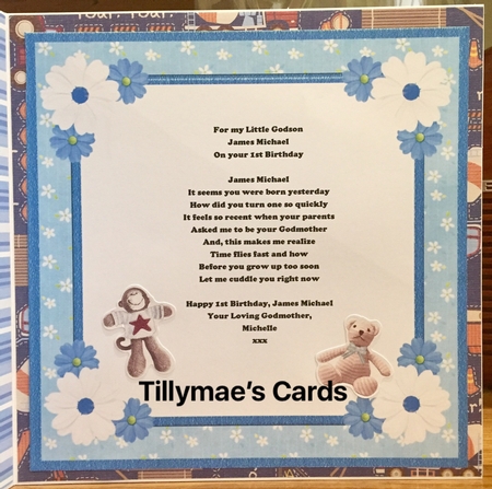 New Baby Boy Card Insert (blank) by Suzanne Kavanagh