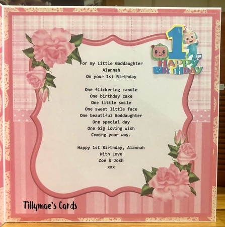 New Baby Girl Card Insert (blank) by Suzanne Kavanagh