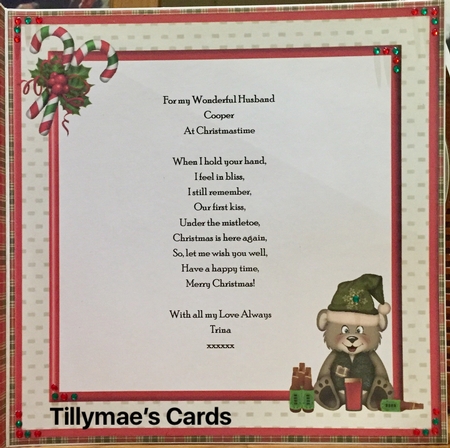 Hiccup - Drunken bear christmas card mini kit & decoupage by Suzanne Kavanagh