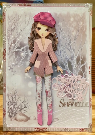 Christmas Girls! Icicles Card Front and Decoupage by Suzanne Kavanagh
