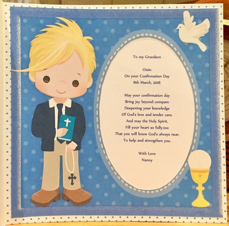 Lovely Boys Comfirmation Card with Verse ( Blond Hair) by Suzanne Kavanagh