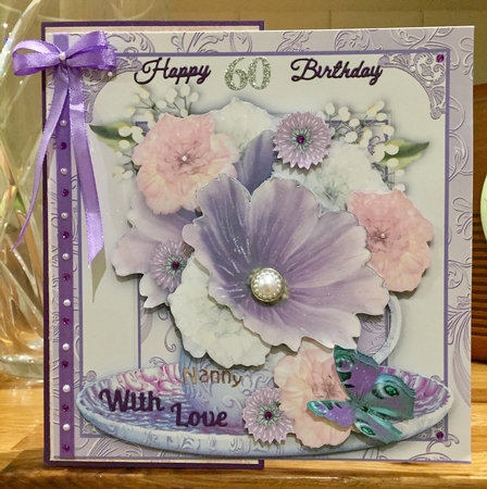 The Mixed Floral Teacup Card Front Kit by Suzanne Kavanagh