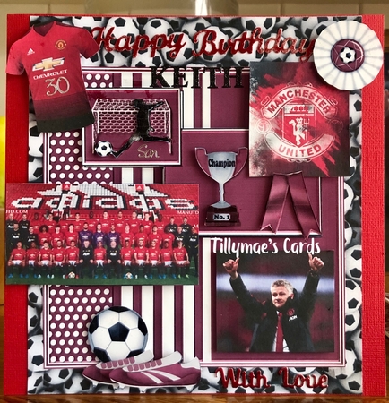 Red n White Football Insert Plaque by Suzanne Kavanagh