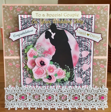 Pink Floral Wedding Silhouette by Suzanne Kavanagh