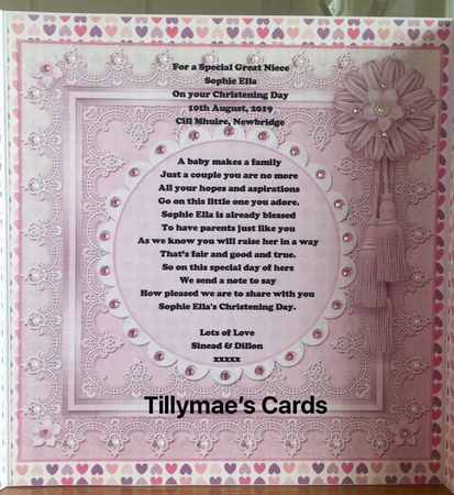 New Baby Girl Card Front Mini Kit  by Suzanne Kavanagh