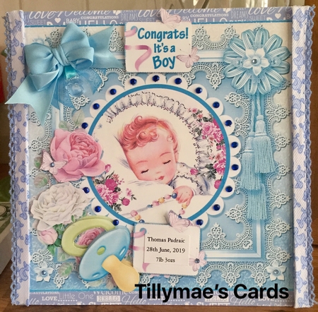 New Baby Boy Card Front Mini Kit  by Suzanne Kavanagh
