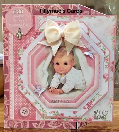 Christening Baby Girl Card Front Kit by Suzanne Kavanagh