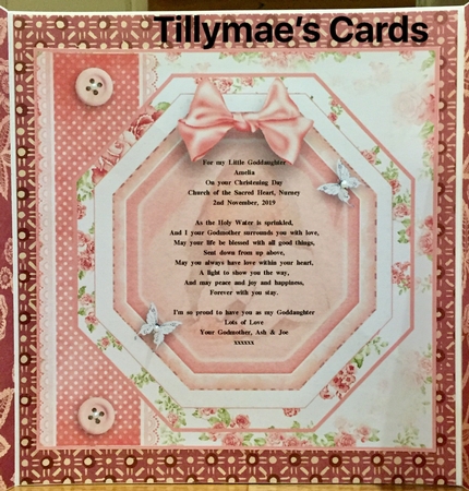 Christening Baby Girl Card Front Kit by Suzanne Kavanagh