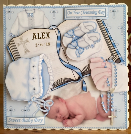 8x8 sweet angel boy Christening day mini kit by Suzanne Kavanagh
