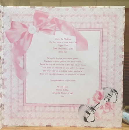 8x8 new baby girl in basket mini kit by Suzanne Kavanagh