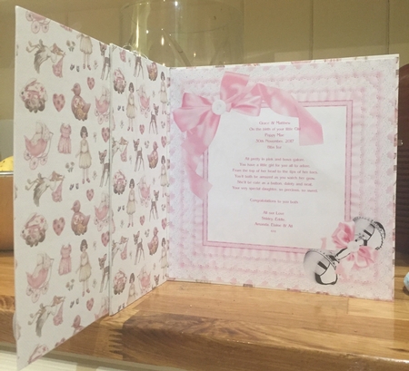 8x8 new baby girl in basket mini kit by Suzanne Kavanagh