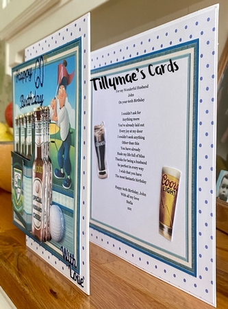 GOLF BEER 6 PACK GOLFERS CADDY 7.5 Decoupage & Insert Mini Kit by Suzanne Kavanagh