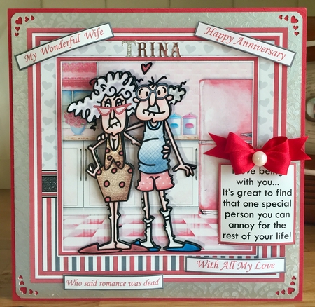BEING WITH YOU Humorous Stella & Gus 7.5 Decoupage & Insert Mini Kit by Suzanne Kavanagh