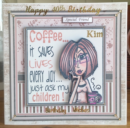 COFFEE SAVES LIVES 7.5 Humorous Decoupage & Insert Mini Kit by Suzanne Kavanagh