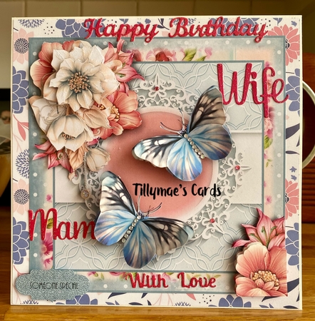 Beautiful Butterfly Blue Card Front Kit by Suzanne Kavanagh