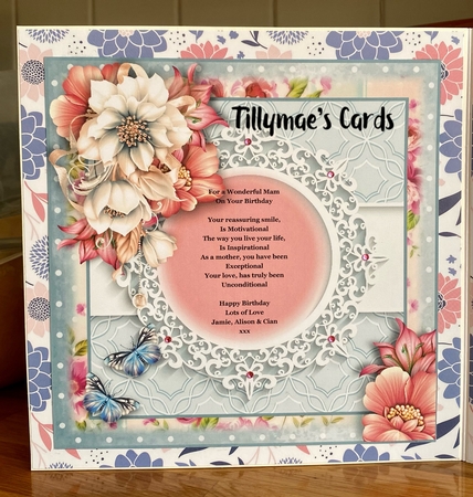 Beautiful Butterfly Blue Card Front Kit by Suzanne Kavanagh