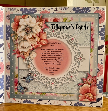 Beautiful Butterfly Blue Card Front Kit by Suzanne Kavanagh