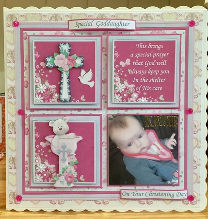 CHRISTENING or BAPTISM Girl Child or adult 7.5 Quick Layer Card by Suzanne Kavanagh