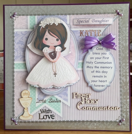 1ST HOLY COMMUNION or CONFIRMATION Girl & Verse 7.5 Decoupage & Insert Mini Kit by Suzanne Kavanagh
