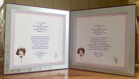 1ST HOLY COMMUNION or CONFIRMATION Girl & Verse 7.5 Decoupage & Insert Mini Kit by Suzanne Kavanagh