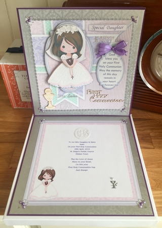 1ST HOLY COMMUNION or CONFIRMATION Girl & Verse 7.5 Decoupage & Insert Mini Kit by Suzanne Kavanagh