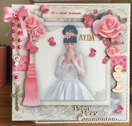 Holy Communion Dark Hair Card Front Kit by Suzanne Kavanagh