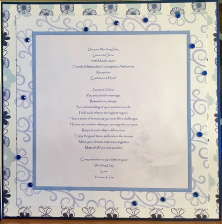 Wedding Day LOVE BROUGHT YOU TOGETHER Blue 8x8 Decoupage Mini Kit by Suzanne Kavanagh