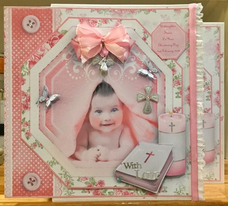 Christening Baby Girl Card Front Kit by Suzanne Kavanagh