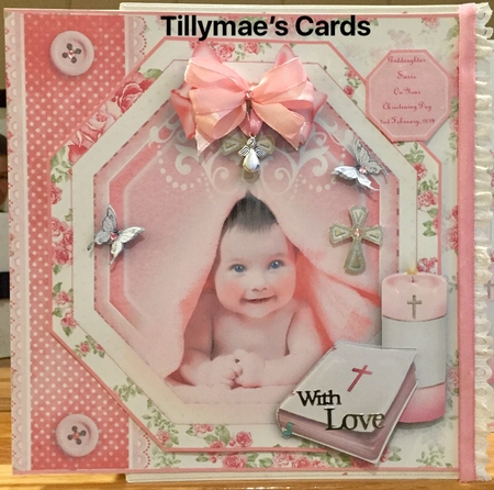 Christening Baby Girl Card Front Kit by Suzanne Kavanagh