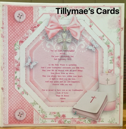 Christening Baby Girl Card Front Kit by Suzanne Kavanagh