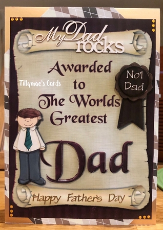 Worlds Greatest Dad Decoupage Quick Card Front by Suzanne Kavanagh