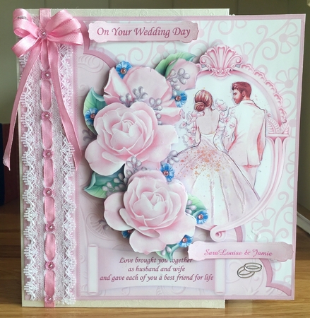 Wedding Day LOVE BROUGHT YOU TOGETHER Pink 8x8 Decoupage Mini Kit by Suzanne Kavanagh