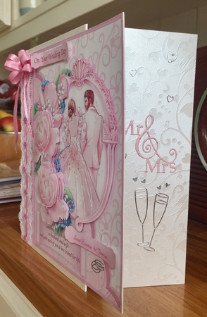 Wedding Day LOVE BROUGHT YOU TOGETHER Pink 8x8 Decoupage Mini Kit by Suzanne Kavanagh