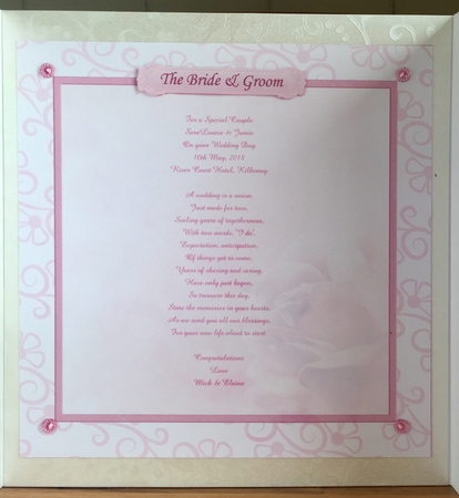 Wedding Day LOVE BROUGHT YOU TOGETHER Pink 8x8 Decoupage Mini Kit by Suzanne Kavanagh