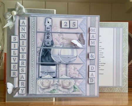 CHAMPAGNE 7.5 Alphabet Silver Wedding Anniversary Alphabet & Age Card Kit  by Suzanne Kavanagh