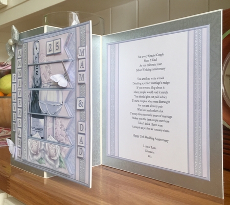CHAMPAGNE 7.5 Alphabet Silver Wedding Anniversary Alphabet & Age Card Kit  by Suzanne Kavanagh
