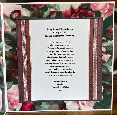 CHAMPAGNE 7.5 Alphabet Ruby Wedding Anniversary Alphabet & Age Card Kit  by Suzanne Kavanagh