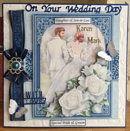 WEDDING DAY BRIDE & GROOM Navy 7.5 Decoupage & Insert Mini Kit by Suzanne Kavanagh
