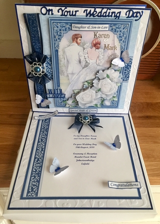 WEDDING DAY BRIDE & GROOM Navy 7.5 Decoupage & Insert Mini Kit by Suzanne Kavanagh