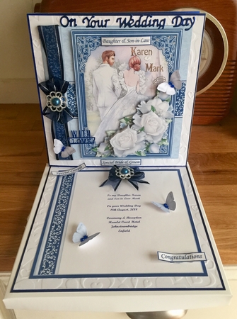 WEDDING DAY BRIDE & GROOM Navy 7.5 Decoupage & Insert Mini Kit by Suzanne Kavanagh